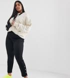 Verona Curve Button Detail Ankle Pants In Black