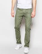 Asos Stretch Slim Jeans In Light Green - Four Leaf Clover