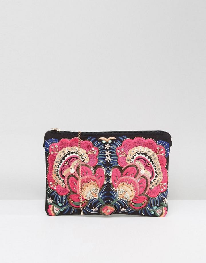 New Look Floral Embellished Clutch Bag - Multi