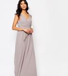 Tfnc Wedding Wrap Embellished Maxi Dress - Gray