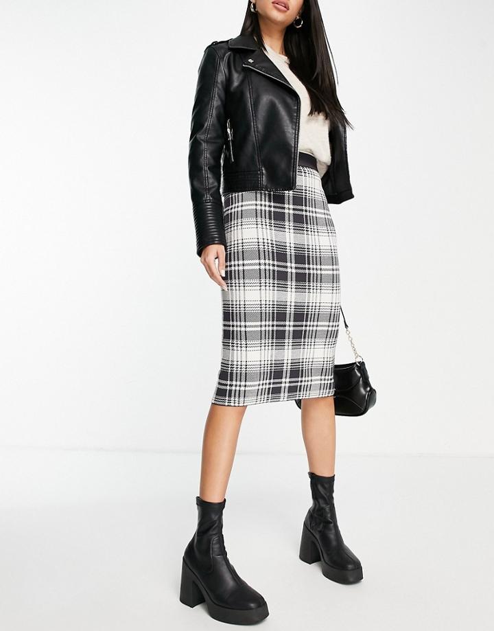 Urban Revivo 3 Piece Knitted Mini Skirt In Gray Check - Part Of A Set