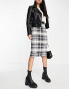 Urban Revivo 3 Piece Knitted Mini Skirt In Gray Check - Part Of A Set