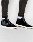 Ea7 Logo Hi Top Sneakers - Black