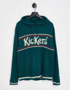 Kickers Oversized Hoodie With Front Logo In Teal-blue