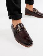 Ted Baker Daiser Bar Loafers In Burgundy Leather - Red