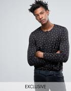 Reclaimed Vintage Inspired X Romeo & Juliet Slim Fit Collarless Shirt In Black With Rose Print - Black