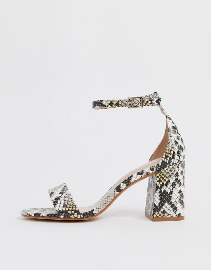 Aldo Eteisa Block Heeled Sandals In Snake - Multi