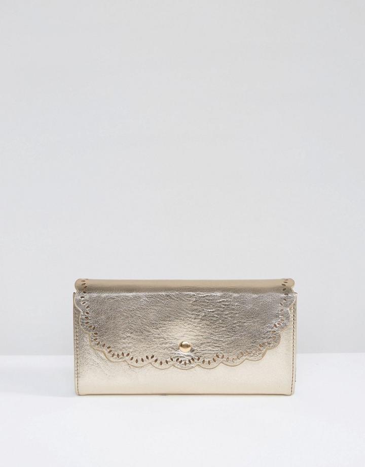 Asos Scallop Edge Envelope Purse - Copper