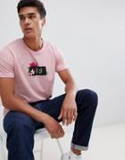 Jack & Jones Originals T-shirt With Floral Chest Print - Pink