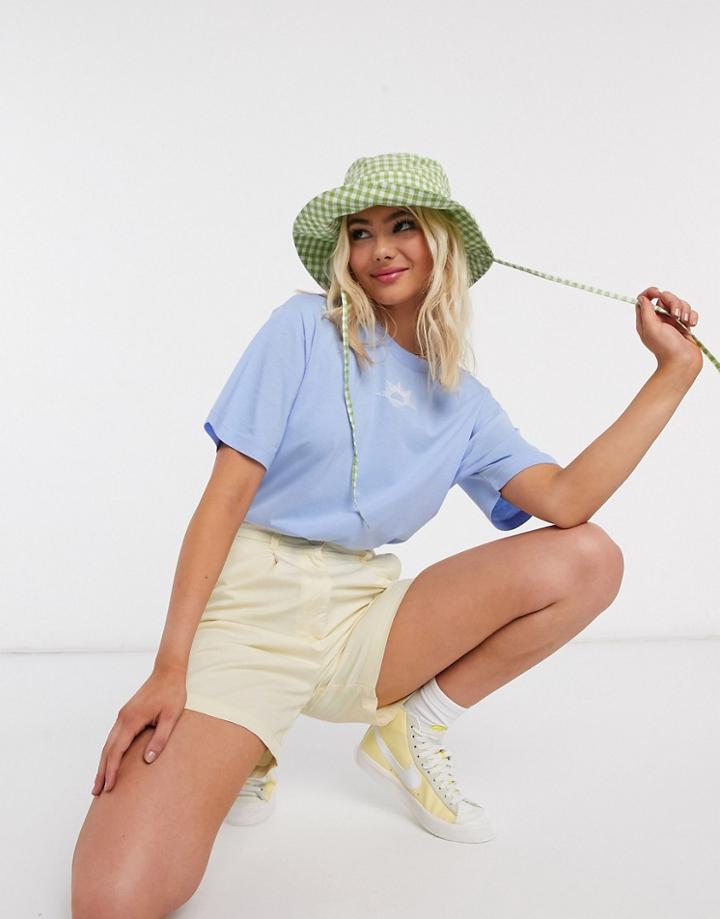 Monki Tovi Organic Cotton Sun T-shirt In Blue-blues
