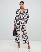 Liquorish Floral Wide Leg Pants-multi