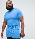 Asos Plus Super Longline T-shirt In Blue - Blue