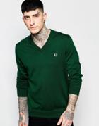 Fred Perry Sweater With V Neck - Ivy