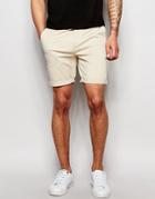 Asos Slim Chino Shorts In Gray - Cement Marl