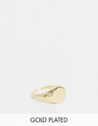Pieces 18k Gold Plated Signet Ring In Gold