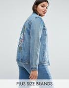 Alice & You Painted Floral Denim Jacket - Blue