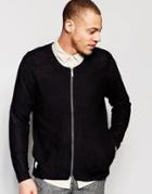 Native Youth Lightweight Zip Through Knited Bomber - Black