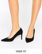 Dune Wide Fit Abbigail Suede Pumps - Black