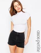 Asos Petite The Ultimate Super Crop Top With Cap Sleeves - White