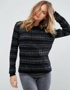 Pepe Jeans Osha Metallic Yarn In Alpaca Wool Blend Sweater - Black