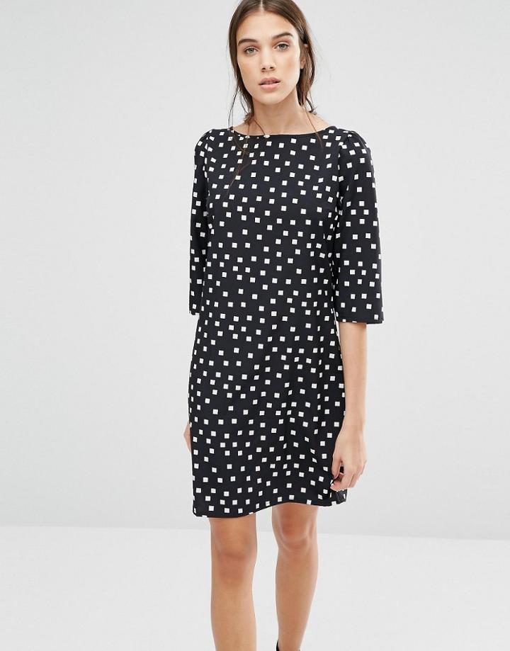 Trollied Dolly Gift Of A Shift Diamond Print Dress - Black