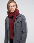 Diesel Knitted Cable Scarf - Red