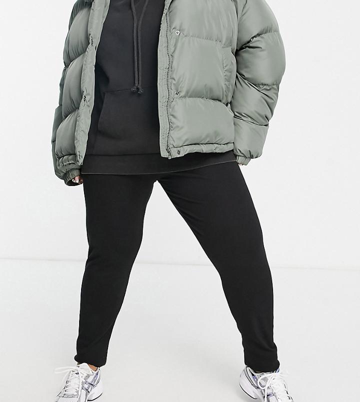 In The Style Plus X Perrie Sian Thick Ribbed Legging In Black