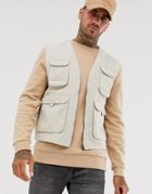 Brave Soul Utility Vest Suit Vest In Stone - Stone