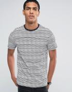 Celio Crew Neck Stripe T-shirt - Navy