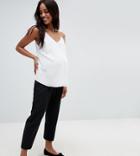 Asos Design Maternity Elasticated Clean Tapered Pants - Black