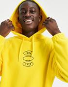Asos Design Polar Fleece Hoodie With Photographic Floral Back Print-yellow