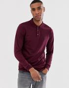 French Connection Long Sleeve Jersey Polo-red