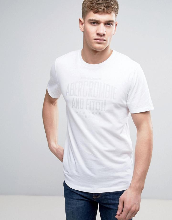 Abercrombie & Fitch T-shirt Subtle Branding Garment Dyed In White - White