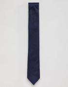 Esprit Silk Tie With Mini Red Dot - Navy