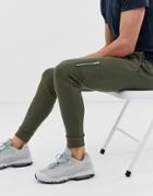 Asos Design Skinny Sweatpants With Ma1 Pocket In Khaki-green