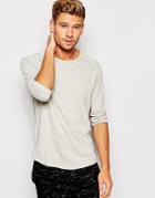 Nudie Jeans 3/4 Sleeve Top Backbone - Greymelange