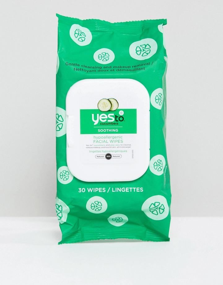Yes To Cucumbers Calming Facial Wipes For Sensitive Skin 30ct-no Color