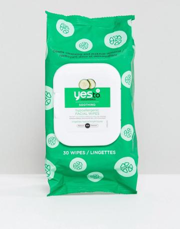 Yes To Cucumbers Calming Facial Wipes For Sensitive Skin 30ct-no Color
