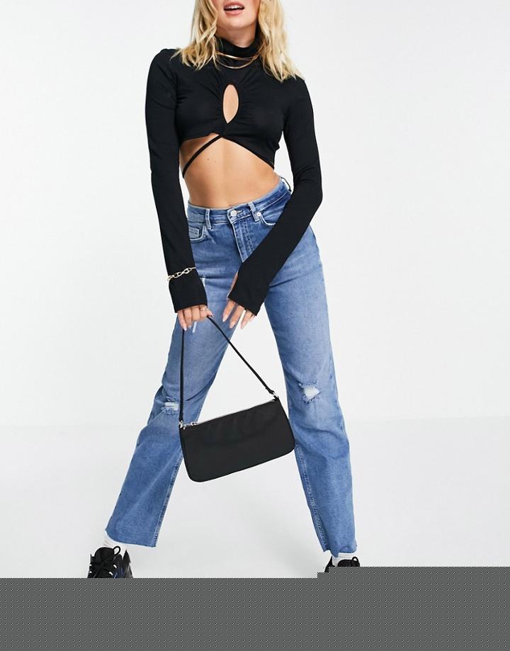 Asos Actual T-shirt In White With Logo Badge Print