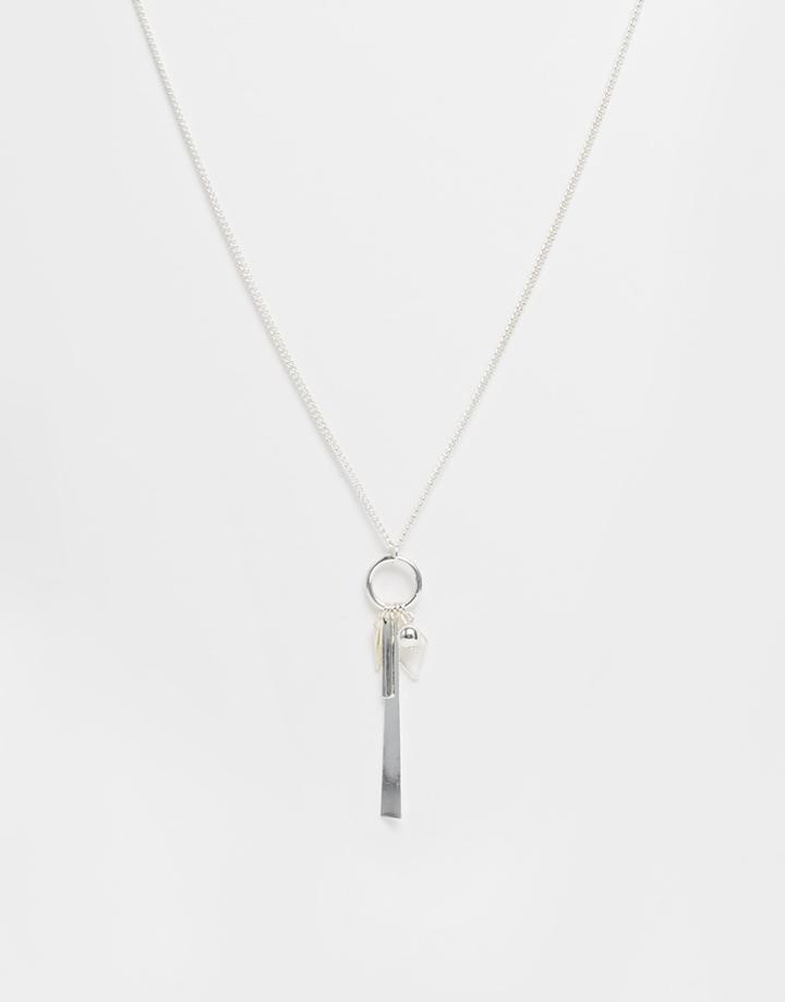 Asos Shapes Cluster Necklace - Silver