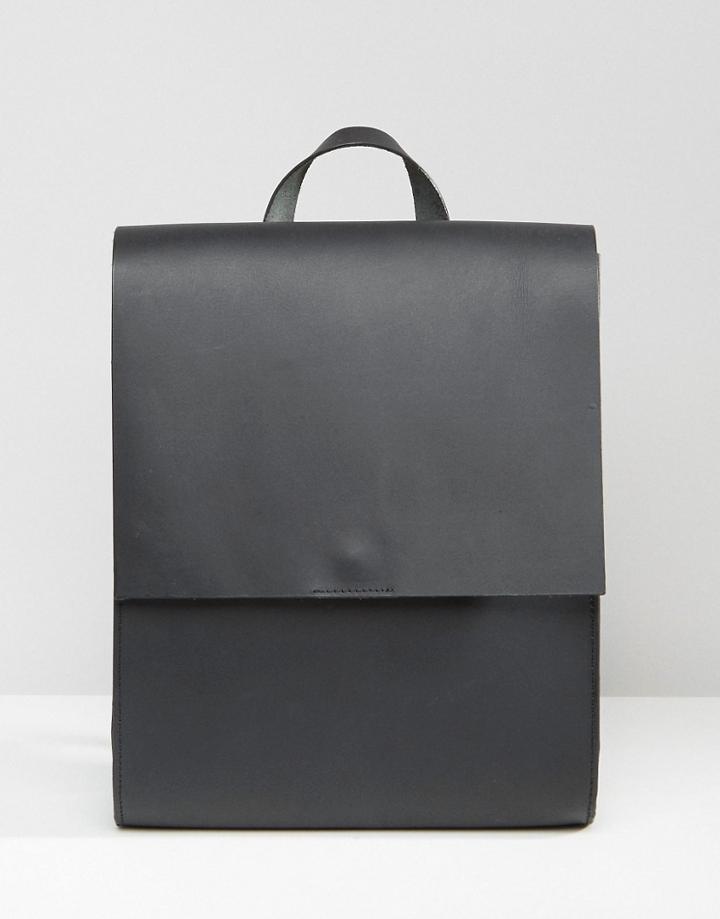 Asos Leather Boxy Backpack - Black