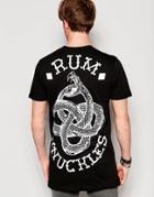Rum Knuckles T-shirt Snake Print - Black