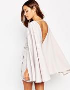 Asos Extreme Cape Knot Front Mini Dress - Mink