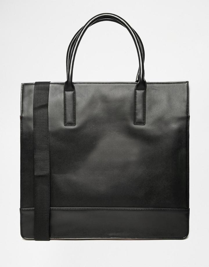 Asos Structured Tote Bag With Contrast