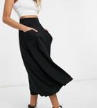 Asos Design Maternity Midi Skirt With Pockets In Black
