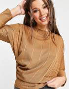 Jdy Bina 3/4 Sleeve Rib Top In Toasted Coconut-brown