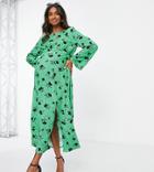 Nobody's Child Maternity Fluted Sleeve Tea Dress In Green Floral