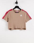 Kappa Cropped T-shirt In Tan-brown
