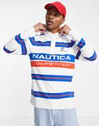 Nautica Competition Esteban Striped Rugby Shirt In White