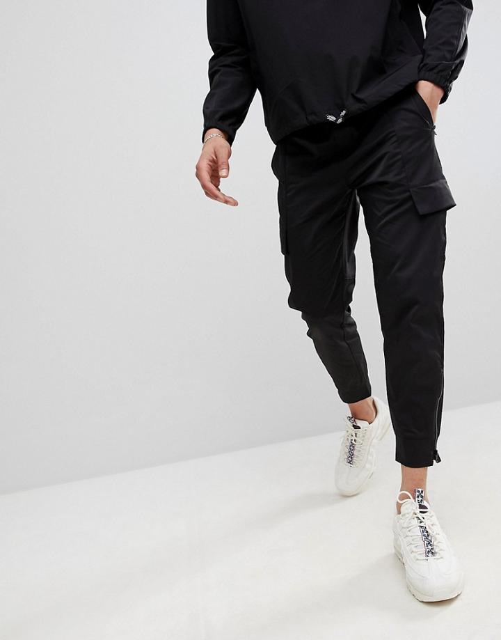Religion Skinny Fit Cargo Pants In Black - Black